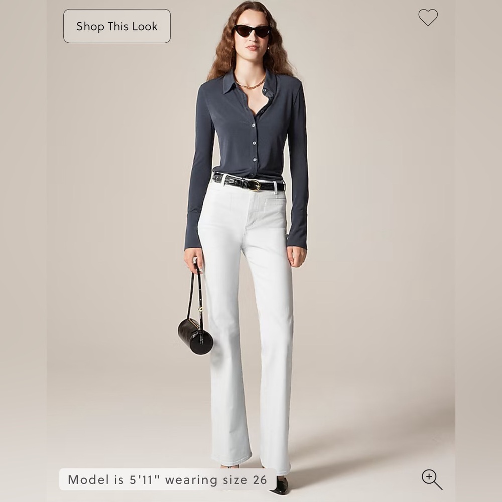 J. Crew NWT Vintage Flare Pant in Washed Twill - Quiet Sky $148 Retro